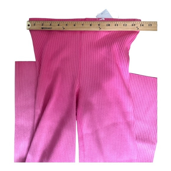 Revolve x Cotton Citizen Pink Ribbed Flare Lounge Pants, Small - Picture 5 of 8
